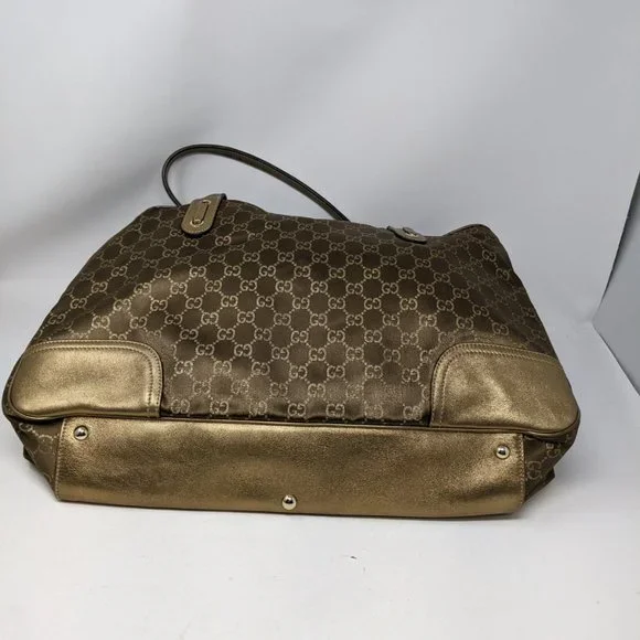 Gucci Tote Bag GG Canvas Light Brown Silk Satin - Picture 4 of 16